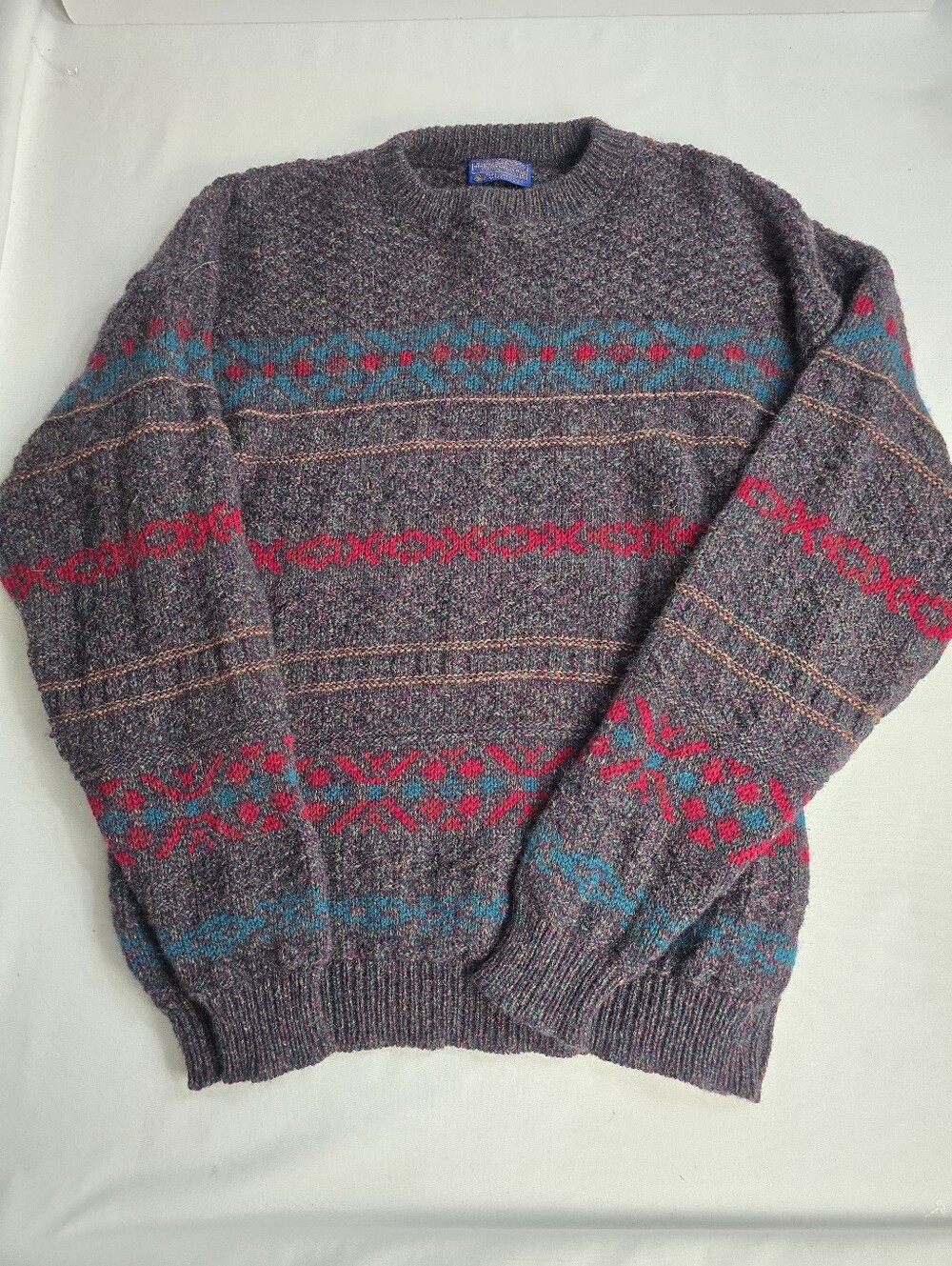 Vintage Pendleton Virgin Wool Pullover Sweater Grandpa Slouchy XL Made In USA
